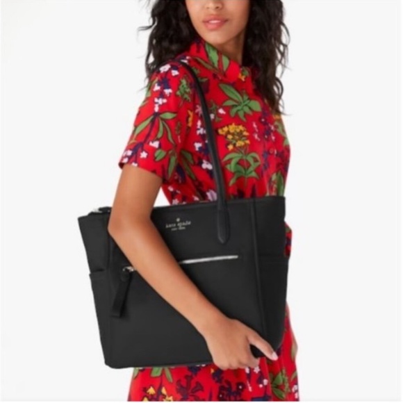 EUC kate spade Chelsea Large Nylon Tote Bag Black - Picture 3 of 15